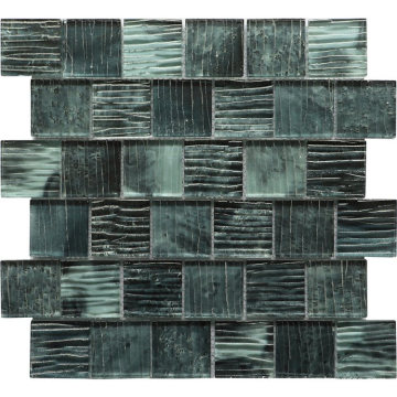 Square 48X48mm Black Green Crystal Mosaic Glass Tile